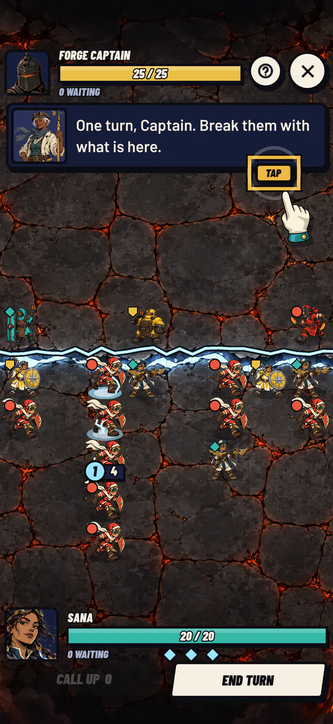 A one-turn puzzle. The teacher says: One turn, Captain. Break them with what is here.